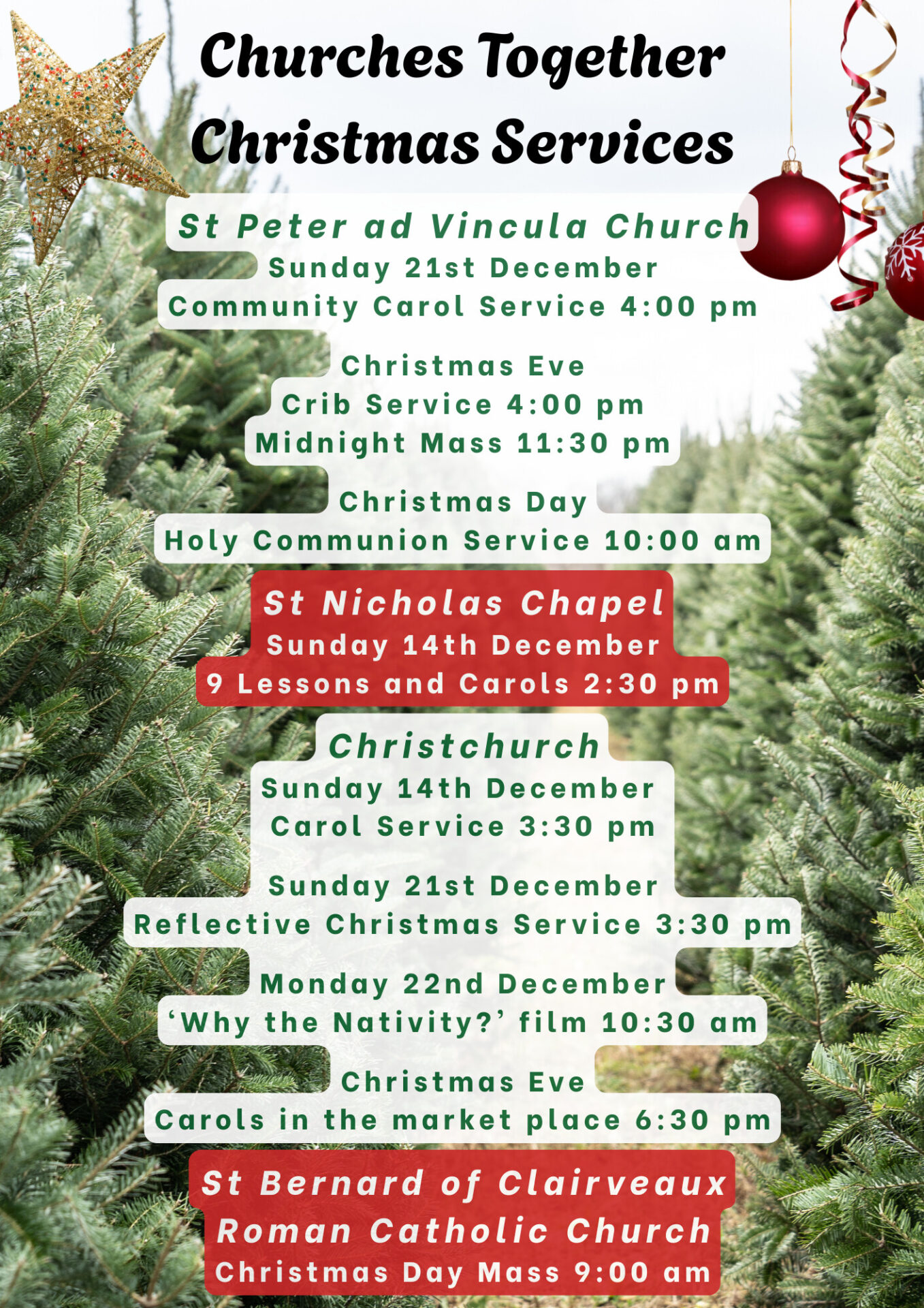 Christmas Services St Peter ad Vincula